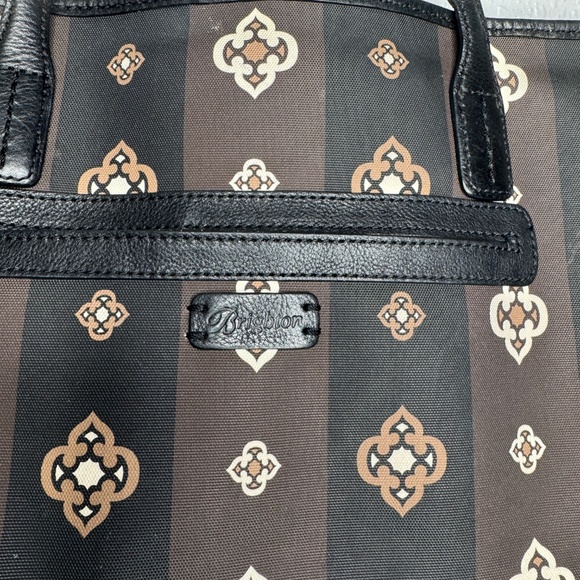 Brighton F327990 women's leather handbag tote black &‎ white double handle - Picture 6 of 16